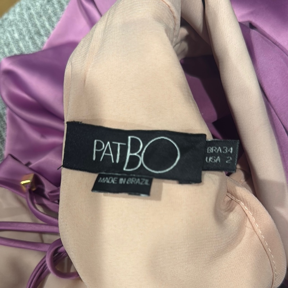 PatBO Pink Asymmetrical Ruffled Wrap Gown - Picture 5 of 6